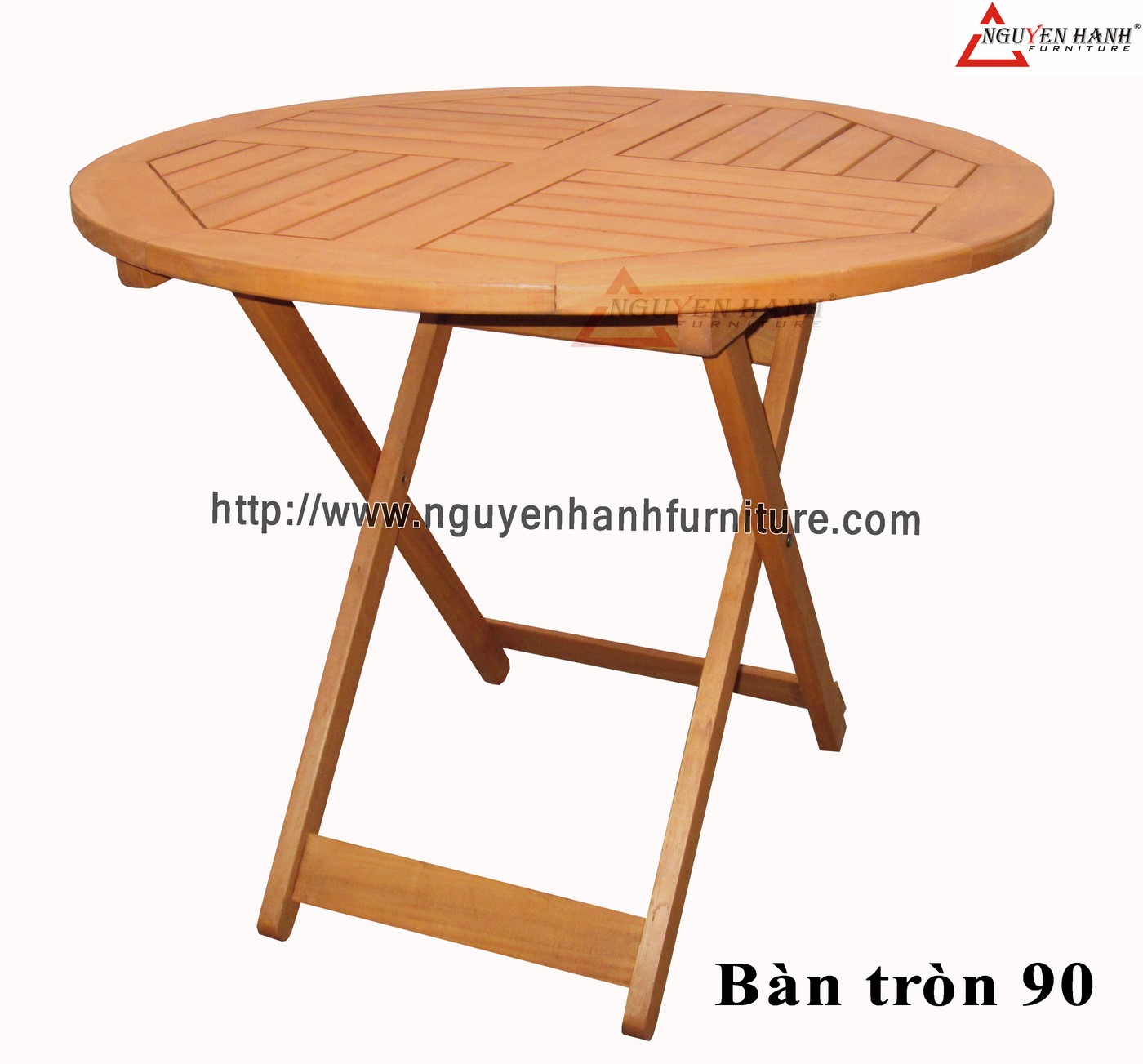 Name product: Folding Round table 90 - Description: Eucalyptus wood